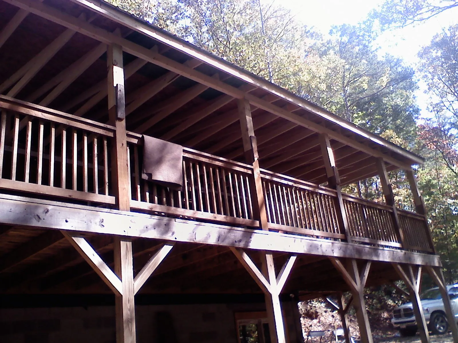 Timber framing under a new elevated porch and deck — Roof Leak Repair in Coatesville by Roofing Brothers